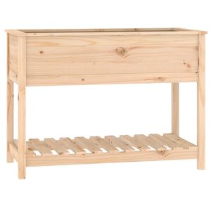 vidaXL Odlingsl&aring;da med hylla 111,5x54x81 cm massiv furu