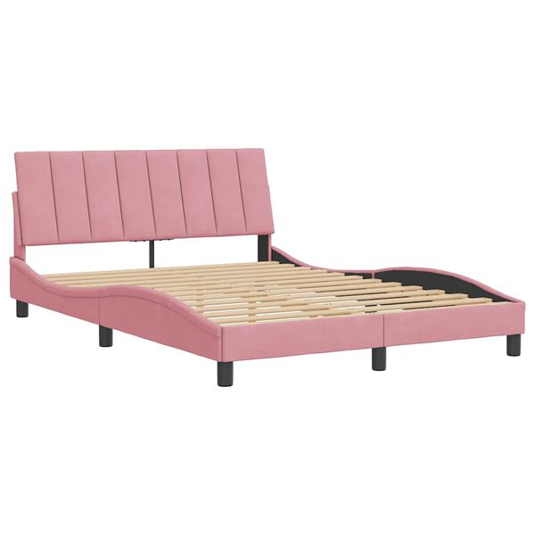 vidaXL Bed Frame without Mattress "Hanko" Pink 140x200 cm Velvet