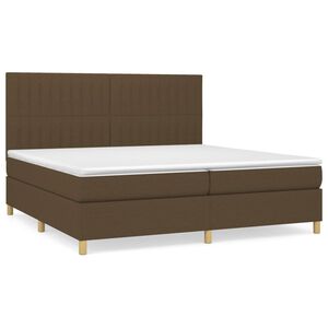 vidaXL Rams&auml;ng med madrass m&ouml;rkbrun 200x200 cm tyg