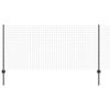vidaXL Euro Staket med St&ouml;d 25 x 1 m PVC-belagda st&aring;l Gr&aring; Mesh
