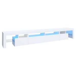 vidaXL Tv-b&auml;nk med LED-belysning Vit 260x36,5x40 cm