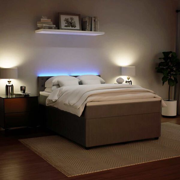 vidaXL Ramsäng med madrass ljusgrå 140x200 cm sammet