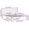 vidaXL Sängram med huvudgavel Brun 150 x 200 cm Massiv furu