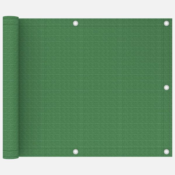 vidaXL Balkongsk&auml;rm ljusgr&ouml;n 75x400 cm HDPE