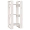 vidaXL Bokhylla/rumsavdelare vit 41x35x91 cm massiv furu