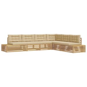 vidaXL 7 st Utomhussoffset Polyester Vit