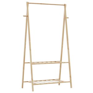 vidaXL Kl&auml;dst&auml;ll med hyllor 96x45,5x150,5 cm bambu