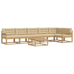 vidaXL Utomhussoffset 7 pcs Vit och Beige 79 x 79 x 37 cm Polyester