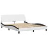 vidaXL Bed "Viana" with Mattress White and Black 160x200 cm Faux Leather