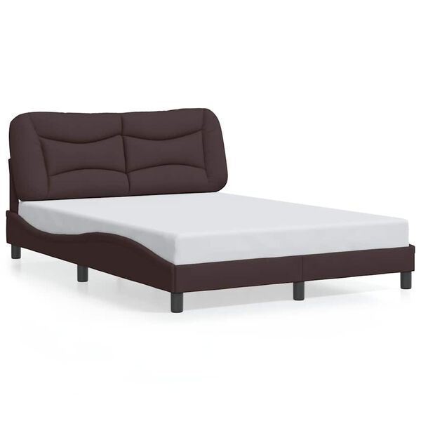 vidaXL Bed Frame without Mattress "Hvar" Dark Brown 140x200 cm Fabric
