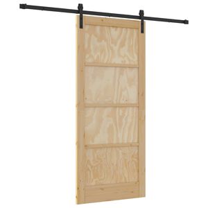 vidaXL Skjutd&ouml;rr Naturlig 86 x 198,5 cm Massiv furu