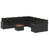vidaXL Patio Sofa Set 10-sits Black