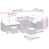 vidaXL Tr&auml;dg&aring;rdsoffset med kudde 9 pcs Beige Poly rattan