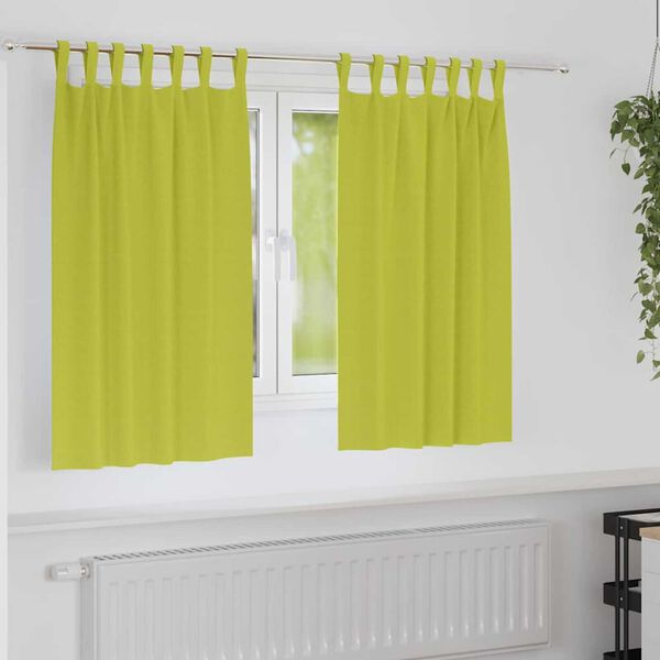vidaXL Mörkläggningsgardiner med Ringar 2 pcs Grön 140 x 140 cm
