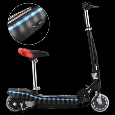 vidaXL Elektrisk sparkcykel med sits och LED 120 W svart
