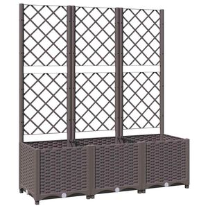 vidaXL Tr&auml;dg&aring;rdskruka med spalj&eacute; brun 120x40x136 cm PP