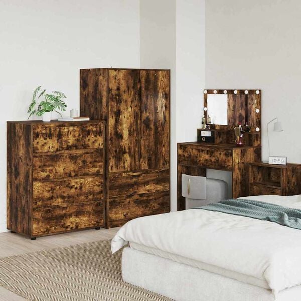 vidaXL F&ouml;rvaringssk&aring;p 2 pcs R&ouml;kt ek 80 x 48 x 105 cm Konstruerat tr&auml;