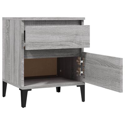 vidaXL Sängbord 2 st grå sonoma 40x35x50 cm