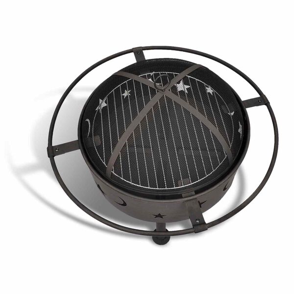 vidaXL Eld Skala M&aring;ne Svart 82 x 82 x 64 cm St&aring;l