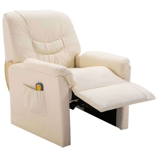 vidaXL Massagef&aring;t&ouml;lj gr&auml;ddvit konstl&auml;der