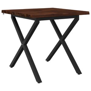 vidaXL 60 x 55 x 75 cm Massivt Akaciatr&auml; Vit och svart Rektangul&auml;r