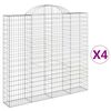vidaXL Gabioner b&aring;gformade 4 st 200x30x180/200 cm galvaniserat j&auml;rn