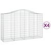 vidaXL Gabioner b&aring;gformade 4 st 200x50x120/140 cm galvaniserat j&auml;rn