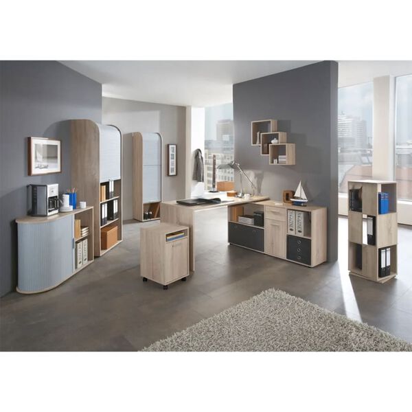 FMD Roterbart dokumentskåp öppen 34x34x108 cm ek