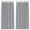 vidaXL M&ouml;rkl&auml;ggningsgardiner med Ringar 2 st Ljusgr&aring; 225 x 140 cm