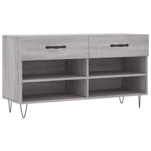 vidaXL Skob&auml;nk gr&aring; sonoma 102x35x55 cm konstruerat tr&auml;