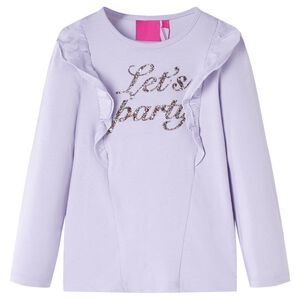 T-shirt med l&aring;nga &auml;rmar f&ouml;r barn ljus lila 104