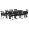 vidaXL Tr&auml;dg&aring;rdsm&ouml;belset 9 pcs Svart Pulverlackerat st&aring;l