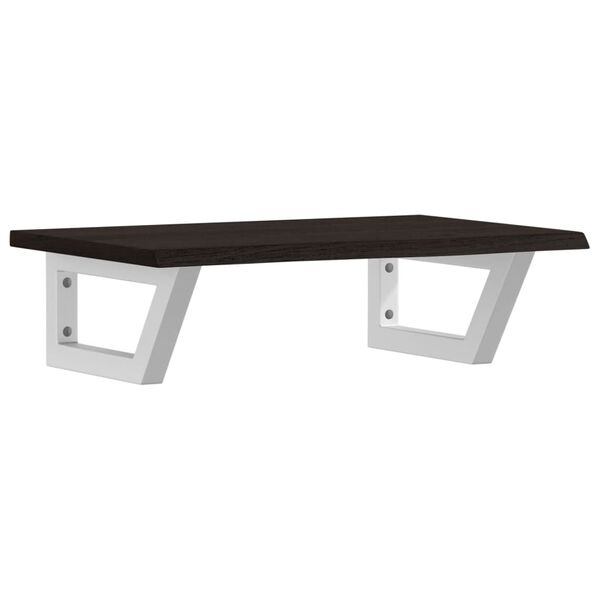 vidaXL V&auml;ggmonterad handfatshylla st&aring;l och massiv ek