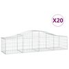 vidaXL Gabioner b&aring;gformade 20 st 200x50x40/60 cm galvaniserat j&auml;rn