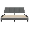 vidaXL Bed Frame without Mattress "Hanko" Dark Grey 160x200 cm Fabric