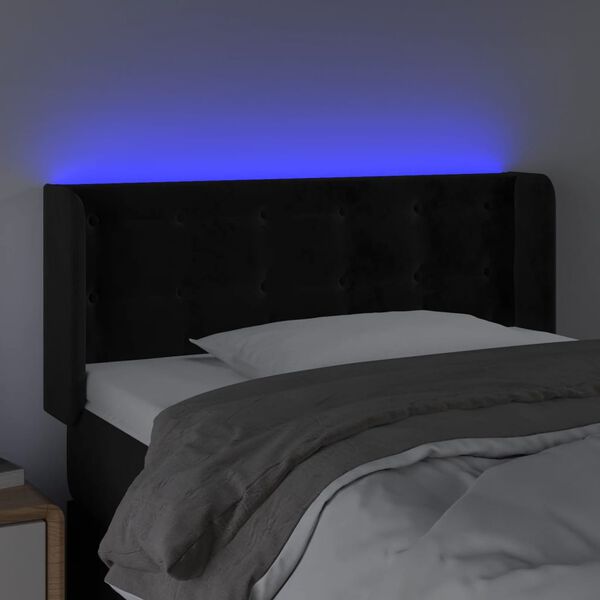 vidaXL S&auml;nggavel LED svart 93x16x78/88 cm sammet