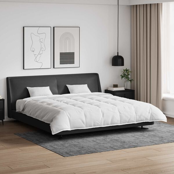 vidaXL T&auml;ckeset med kudde 3 pcs Vit Dunfj&auml;der