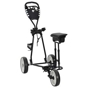 vidaXL Golfvagn med sits Svart och Vitt 100 x 60 x 130 cm J&auml;rn