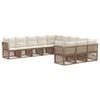vidaXL Tr&auml;dg&aring;rdsoffset 11 pcs Beige konstrotting