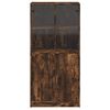 vidaXL Skåp med dörrar rökfärgad ek 68x37x142 cm konstruerat trä