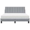 vidaXL Bed with Mattress "Hanko" Light Grey 140x190 cm Fabric