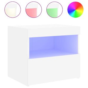 vidaXL S&auml;ngbord med LED vit 50x40x45 cm