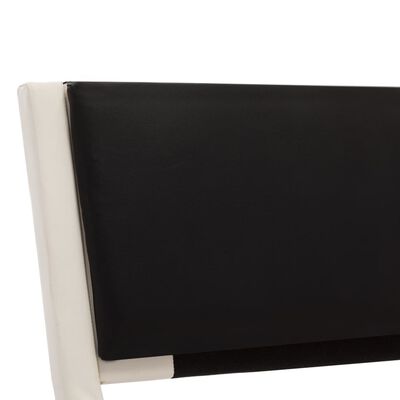 vidaXL Sängram med LED vit och svart konstläder 160x200 cm