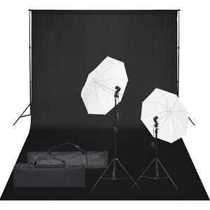 vidaXL Fotostudio med lampor och bakgrund