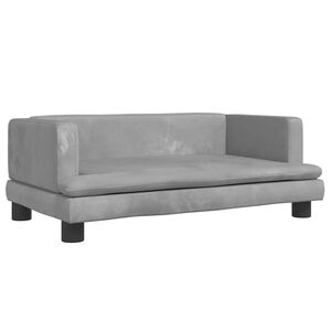 vidaXL Hundb&auml;dd ljusgr&aring; 80x45x30 cm sammet
