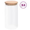 vidaXL F&ouml;rvaringsburkar i glas med bambulock 4 st 1200 ml