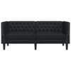 vidaXL Chesterfieldsoffa 2-sits svart konstläder