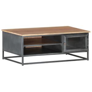 vidaXL Soffbord gr&aring; 90x50x35 cm massivt akaciatr&auml;