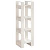 vidaXL Bokhylla/rumsavdelare vit 41x35x125 cm massiv furu