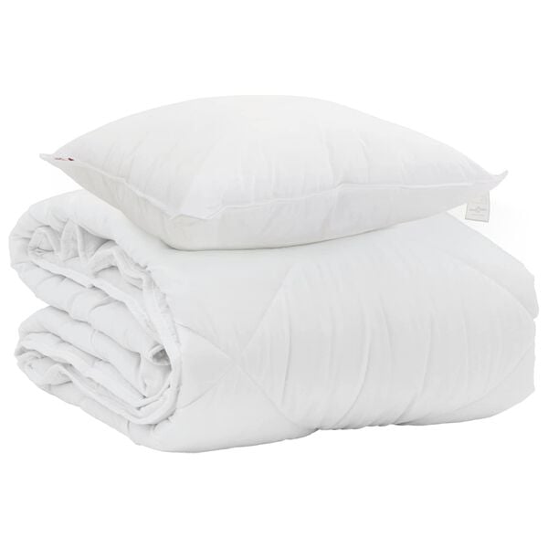 vidaXL Sommar Duvet med kudde 2 pcs Vit Mikrofiber